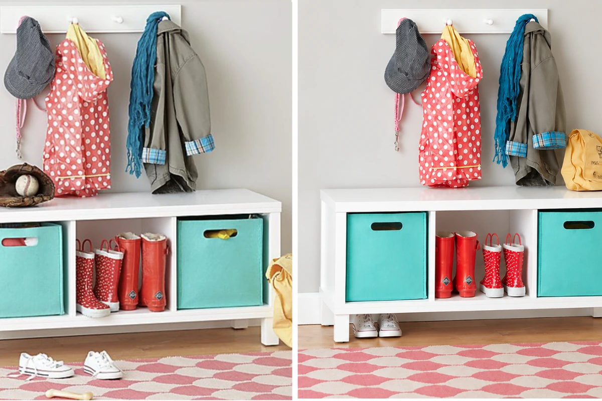 Before and after home cleaning by the door images